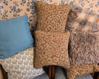 High quality, new pillows from a designer in the family,  Some from French Market. Perfect, new condition!