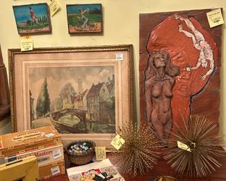 Eclectic Mix representative of the wide array of styles and interests in this multi-generational sale of items from the mid 1800's to modern.  Artwork, collectibles, books & decor guarantee something for everyone.
