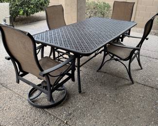 Wrought Iron Patio Table & 4 Chairs