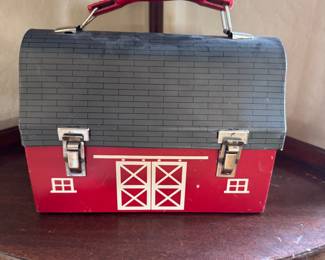 Vintage Thermos Barn Metal Lunch Box