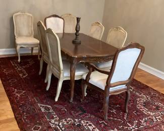 Dining table is sold.  Persian Rug