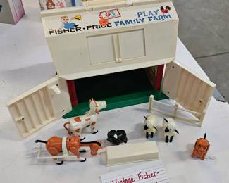 VINTAGE FISHER PRICE BARN AND ACCESSORIES