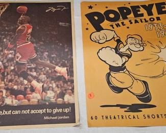 VINTAGE POSTERS / MICHAEL JORDAN / POPEYE