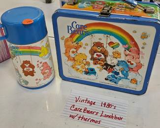 VINTAGE CARE BEARS LUNCHBOX WITH THERMOS