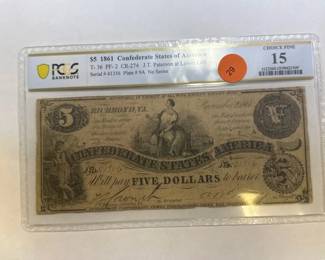 1861 CONFEDERATE STATES OF AMERICA BILL