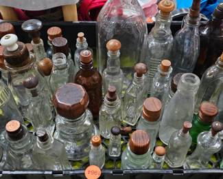 LOT OF GLASS BOTTLES