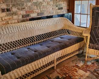 Wicker Couch and Side Chair