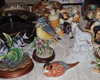 Bird and Fish Figurines 