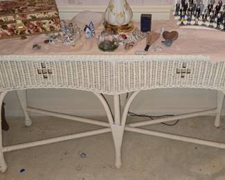 Antique Wicker Sofa Table
