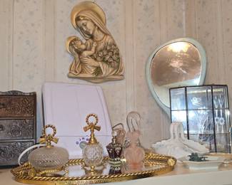 Brass Jewelry Box  - Perfume Bottles - Vanity Tray 