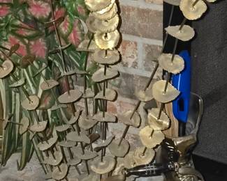 Copper Tea Pot - Brass Flower Arrangement 