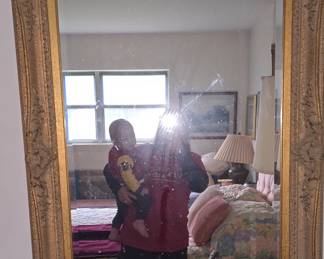 Large Gold Beveled Mirror 