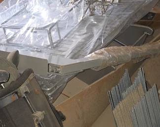 This is metal shelving that needs to be put together 