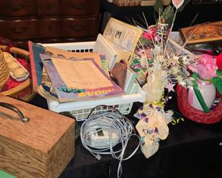 Old Articles- Wooden Box- Misc Treasures