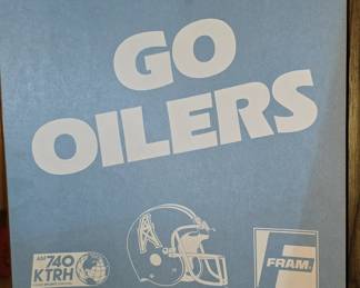 "Go Oilers" Vintage Sign - This brings back lots of fun memories! Lots of football parties back then!!