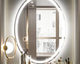 Keonjinn 24 x 32 Inch Oval LED Mirror