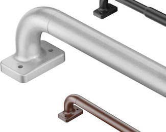 Silver Wrap Around Curtain Rod Telescoping with Brackets,1 Inch Diameter Adjustable Blackout Curtain Rods for Windows 28 to 48 Inch