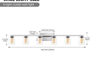 SADENICEL 6 Light Brushed Nickel Bathroom Light Fixture