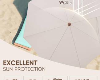 Tempera 7ft Outdoor Patio Umbrella with Carry Bag