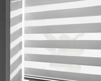 LINKCOO Zebra Blinds Roller Shades for Windows (Gray - Width 36 Inch, Max Drop Height 72 Inch)