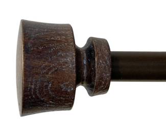 Stockton 48-86 Inch Adjustable Curtain Rod Set, 5/8 Inch Diameter in Walnut