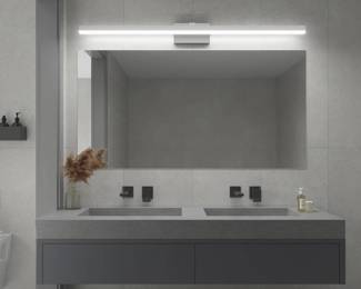 PRESDE Bathroom Vanity Light Dimmable 48in Modern Silver