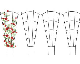 4 Pack 32 Inch Indoor Plant Trellis for Potted Plants, Black