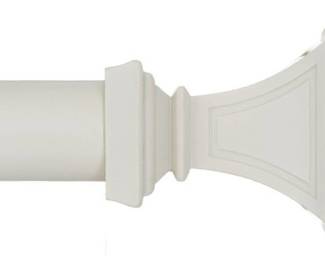 Ivilon Decorative Window Curtain Rod, 72 to 144 inch, White/Ivory