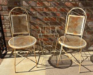 Vintage Metal Ice Cream Parlor Furniture Set
