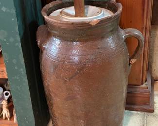 Antique Pottery Churn