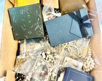 Variety of costume jewelry, watches and a few pieces of gold and sterling.