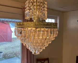 One of two chandeliers.  Prices firm and include electrical changeout fee.