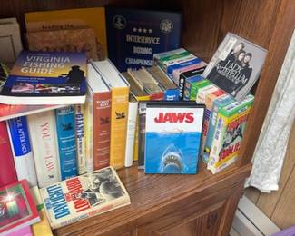 Tapes, books, CDs and DVDs