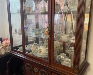 China cabinet, china and stemware available