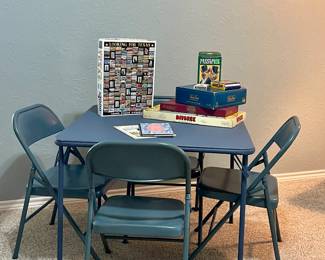 CARD TABLE WITH CHAIRS, GAMES