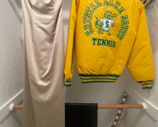 VINTAGE SATIN JACKET-CRYSTAL LAKE SOUTH TENNIS 
