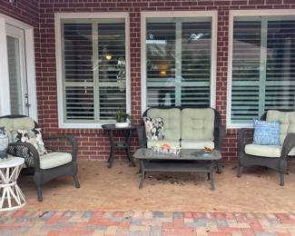 OUTDOOR PATIO FURNITURE, PLANTS