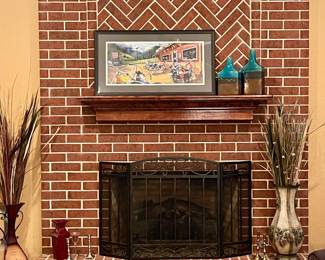 FIREPLACE SCREEN, HARLEY DAVIDSON PRINT
