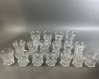 Lot 91 || Vintage Fostoria 17 Coin Glass Glasses