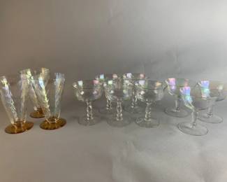 Lot 80 || Fostoria Pearl Shell Iridescent Glass Lot