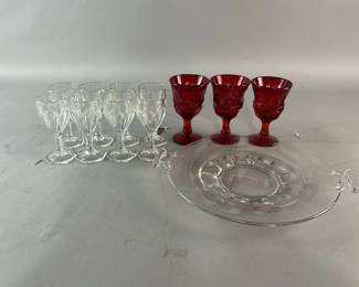 Lot 82 || Fostoria Argus Ruby Red Glasses & More