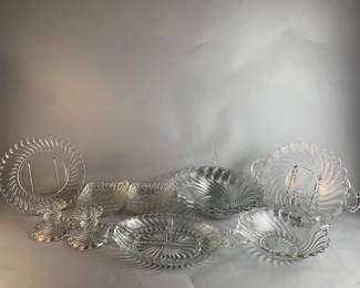 Lot 19 || Fostoria Colony Swirl Serving Bowls, Trays & More!