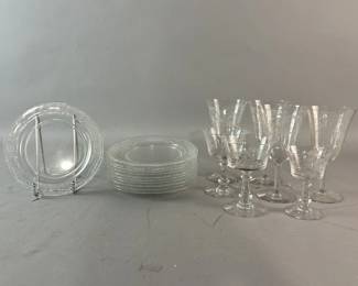 Lot 68 || Fostoria Willow Etched Glasses & More