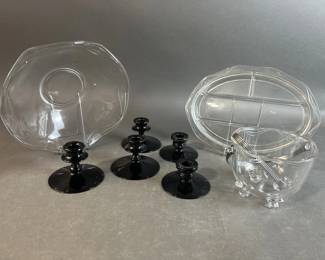 Lot 47 || Vintage Fostoria Clear, Ebony & Amethyst Glass