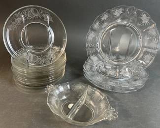 Lot 36 || Fostoria Thistle & Corsage Pattern Plates & More