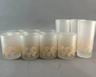 Lot 87 || Fostoria Frosted Pink Seashell Glasses