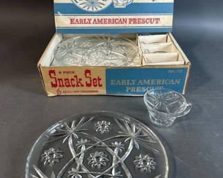 Lot 17 || Vintage Anchor Hocking 8pc Snack Serving Set