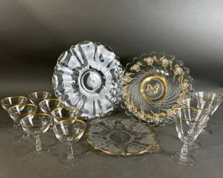 Lot 79 || Fostoria Painted Etched Gold Accents & More