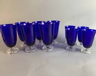 Lot 74 || Fostoria Cobalt Regal Blue Drinking Glass Lot