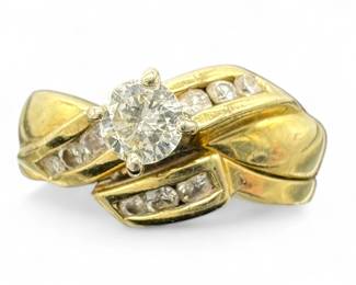 14K Yellow Gold & Diamond Wedding Ring